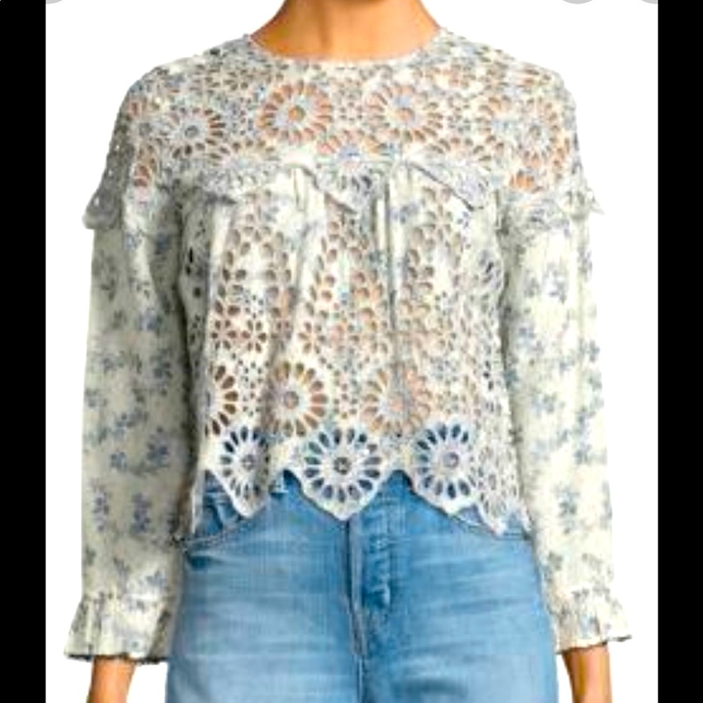 Charron Smoked Gingham Cotton Blend Seersucker top Size 6/8